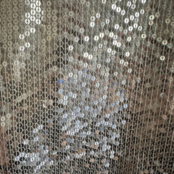 DIANE von FURSTENBERG | Silver and Black Sequin Drop Tail Tank Top | Size 2 - Picture 3 of 8